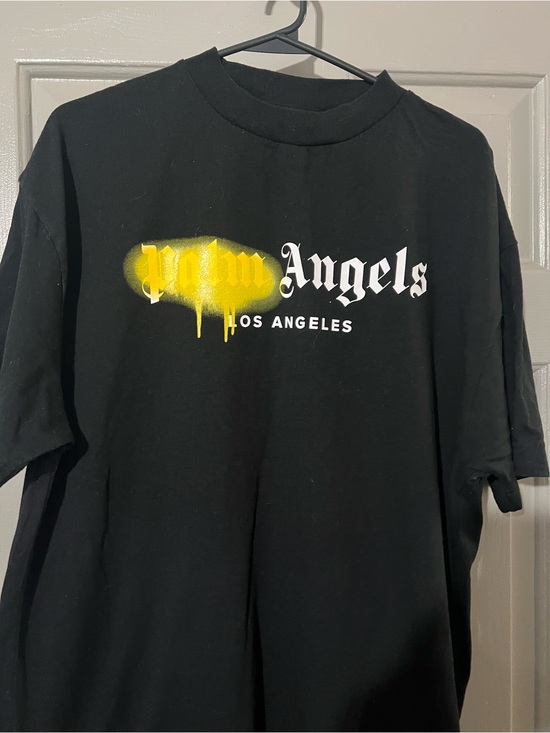 Palm angels Other - Palm Angels Black Short Sleeve Tee with Yellow Spray Logo